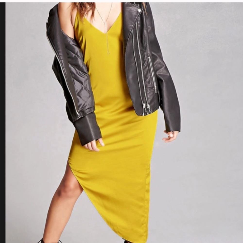 Asymmetrical Satin Cami Dress
